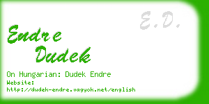 endre dudek business card